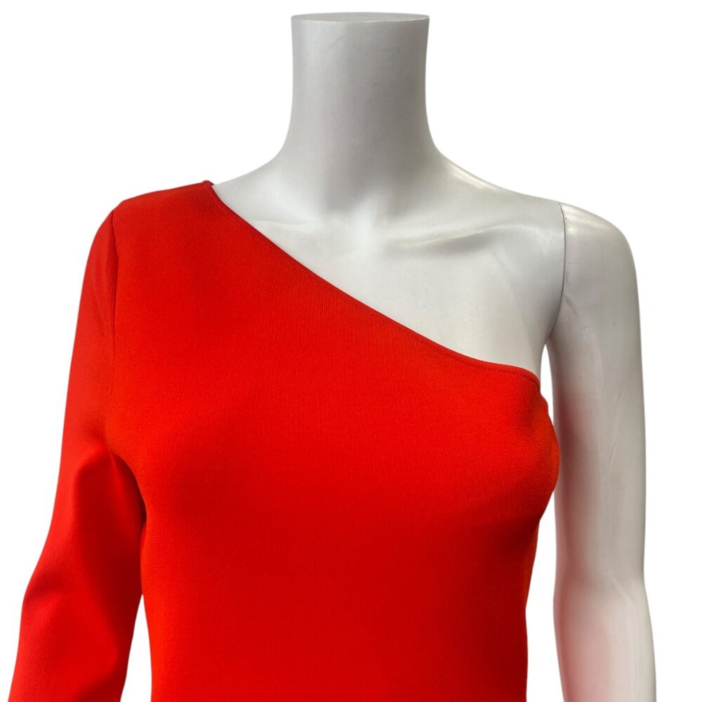 $890 Victoria Beckham VB Body Rust Orange One Shoulder Midi Dress size 3/L/8 - Picture 4 of 9